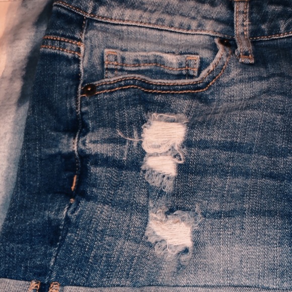 Ripped Denim Jean Shorts - Picture 5 of 6